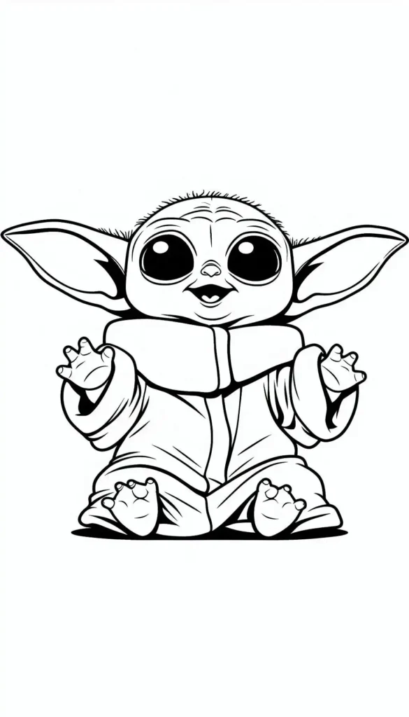  Baby Yoda Coloring Pages