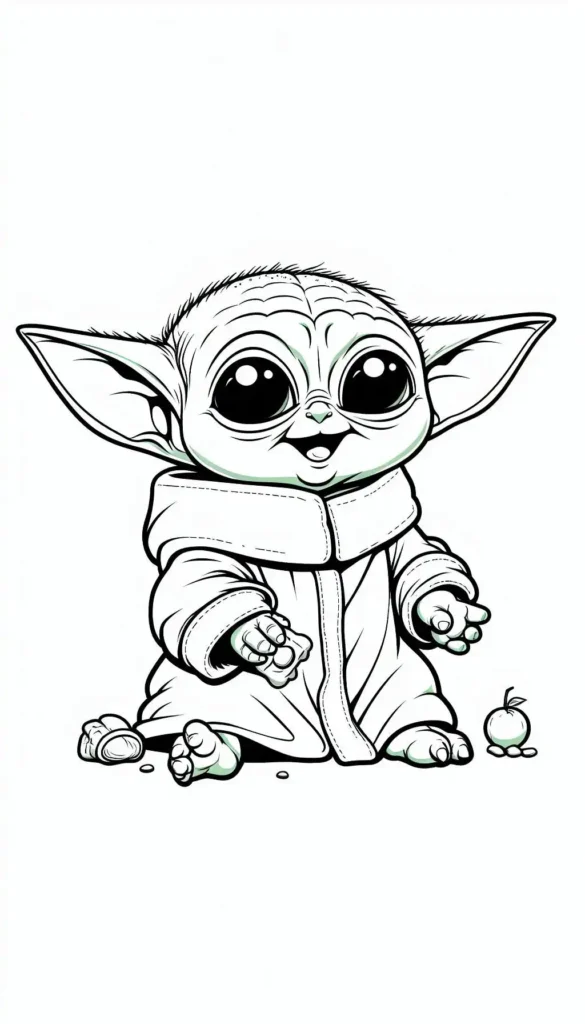 Halloween Baby Yoda Coloring Pages