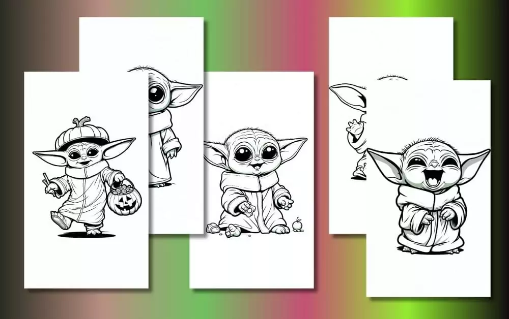 Cute Baby Yoda Coloring Pages For Kids [Free Printable PDFs]