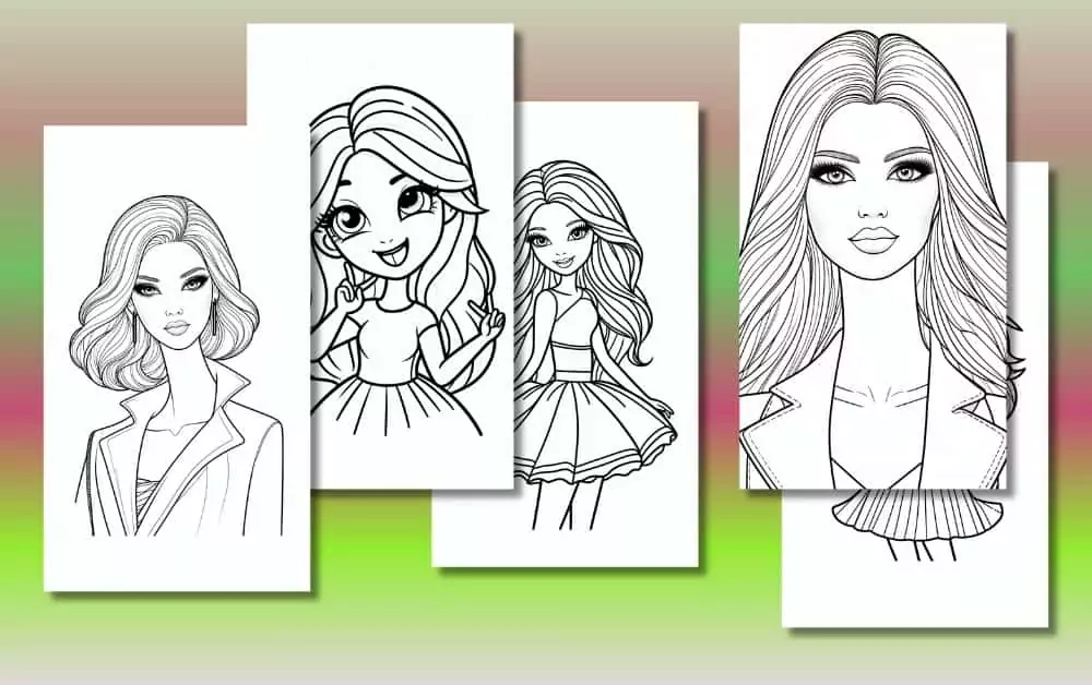 Cute Barbie Coloring Pages For Kids [Free Printable PDFs]