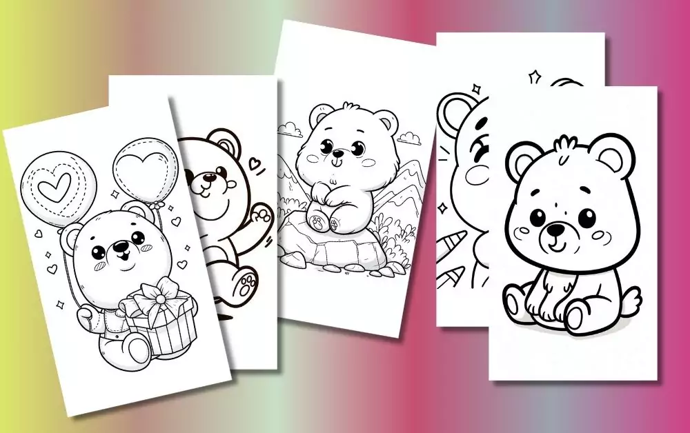 Cute Bear Coloring Pages For Kids