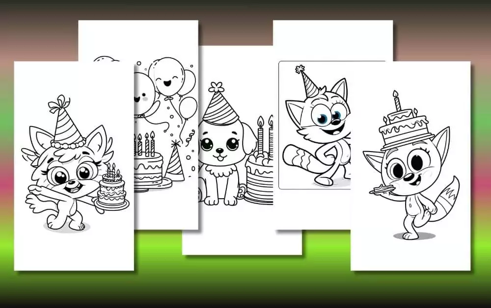 Cute Birthday Coloring Pages For Kids [Free Printable PDFs]