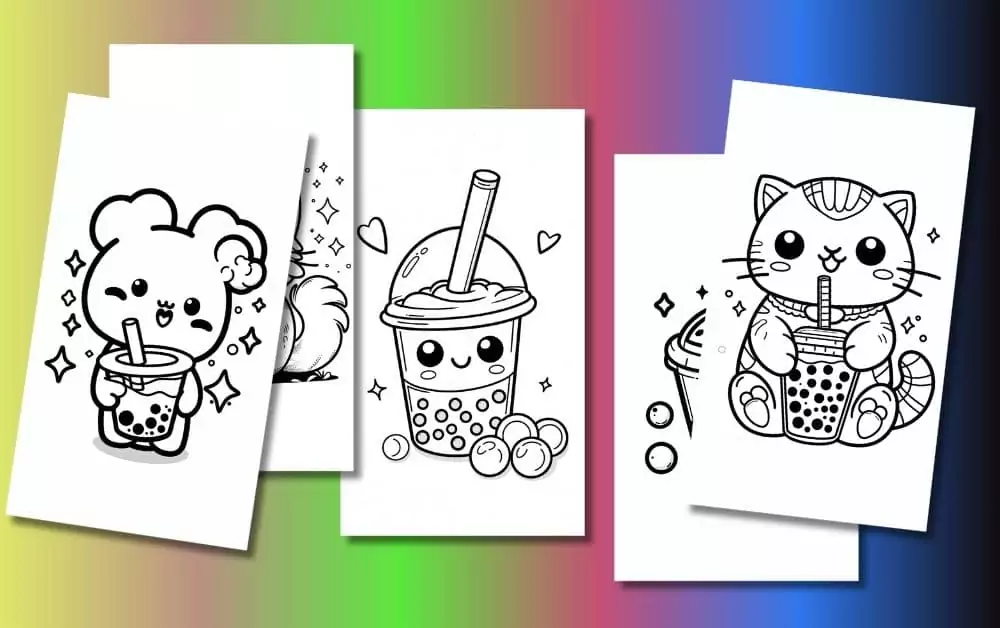 Cute Boba Coloring Pages For Kids [Free Printable PDFs]