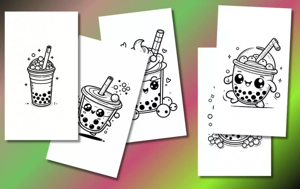 Cute Bubble Tea Coloring Pages For Kids [Free Printable PDFs]