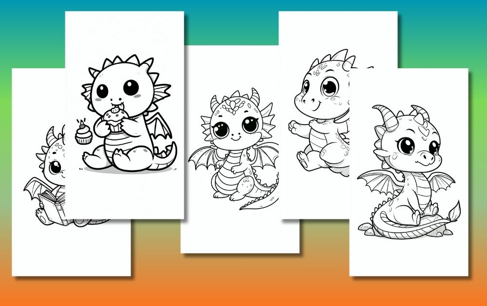 Cute Dragon Coloring Pages For Kids [Free Printable PDFs]