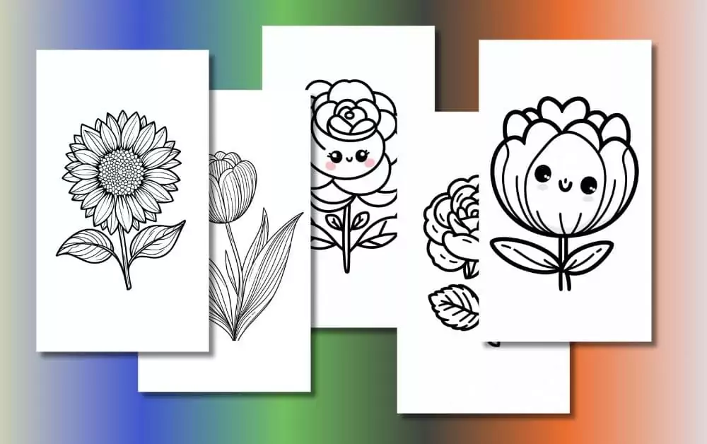 Cute Flowers Coloring Pages For Kids [Free Printable PDFs]