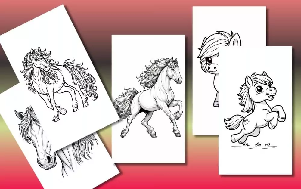 Cute Horse Coloring Pages For Kids [Free Printable PDFs]