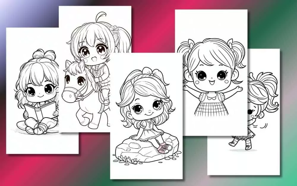 Cute Little Girl Coloring Pages For Kids [Free Printable PDFs]