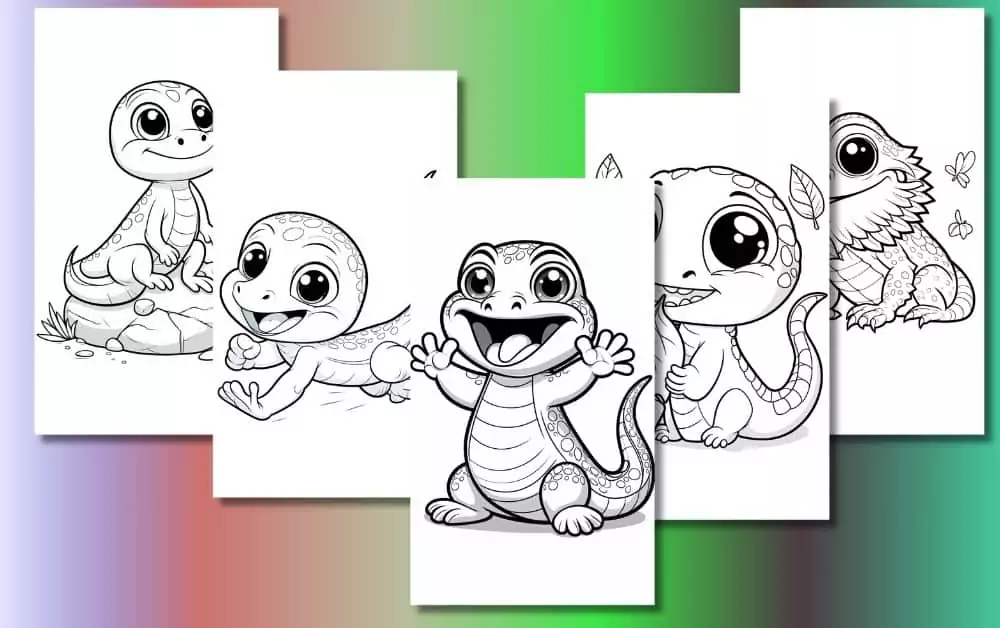 Cute Lizard Coloring Pages For Kids [Free Printable PDFs]