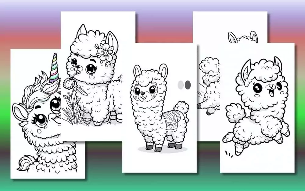 Cute Llama Coloring Pages For Kids [Free Printable PDFs]