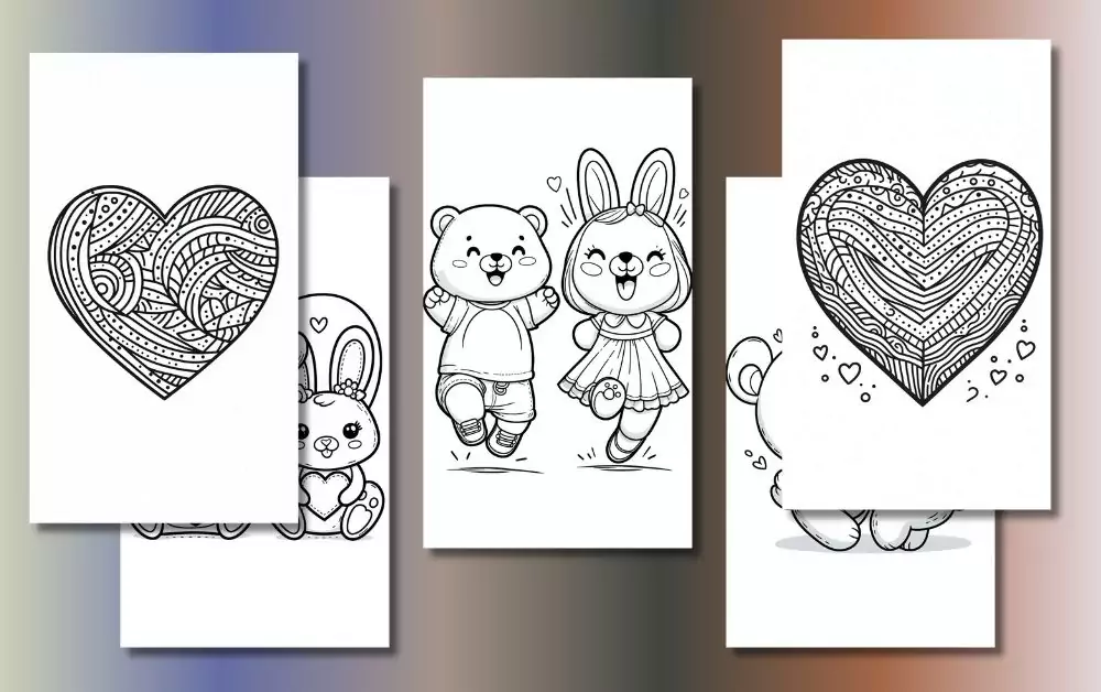 Cute Love Coloring Pages For Kids [Free Printable PDFs]