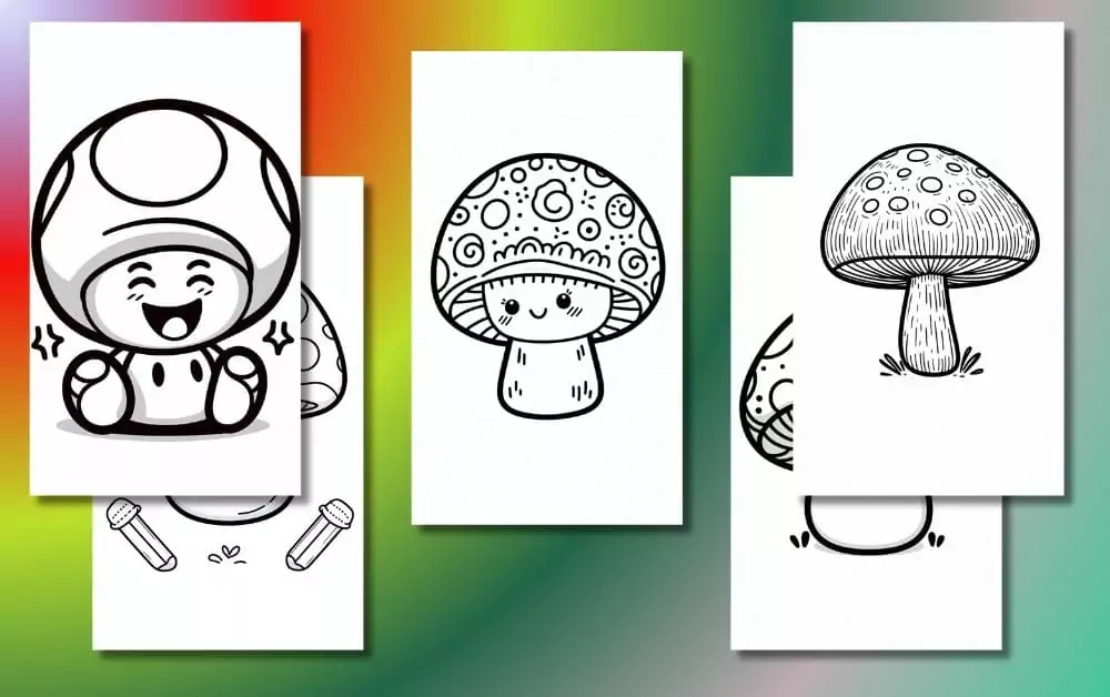 Cute Mushroom Coloring Pages For Kids [Free Printable PDFs]