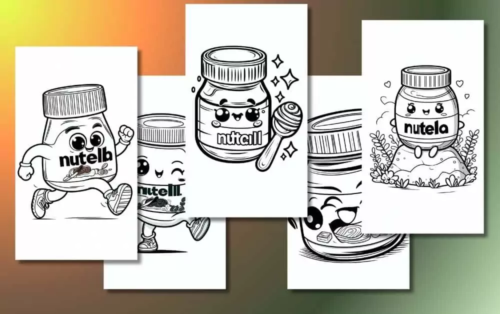 Cute Nutella Coloring Pages For Kids [Free Printable PDFs]