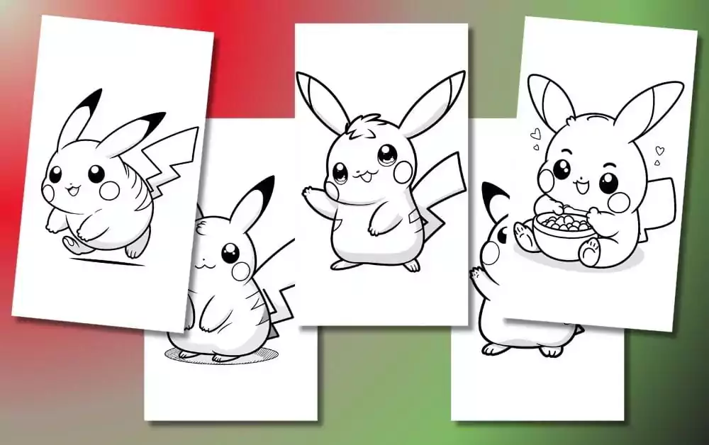 Cute Pikachu Coloring Pages For Kids [Free Printable PDFs]