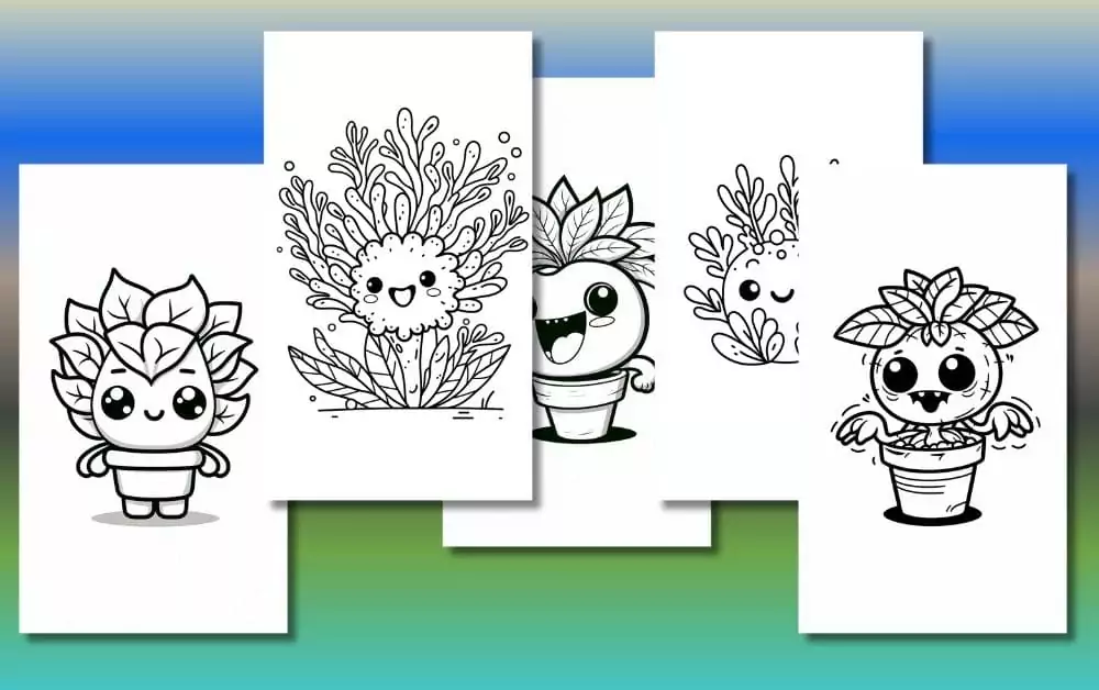 Cute Plants Coloring Pages For Kids [Free Printable PDFs]