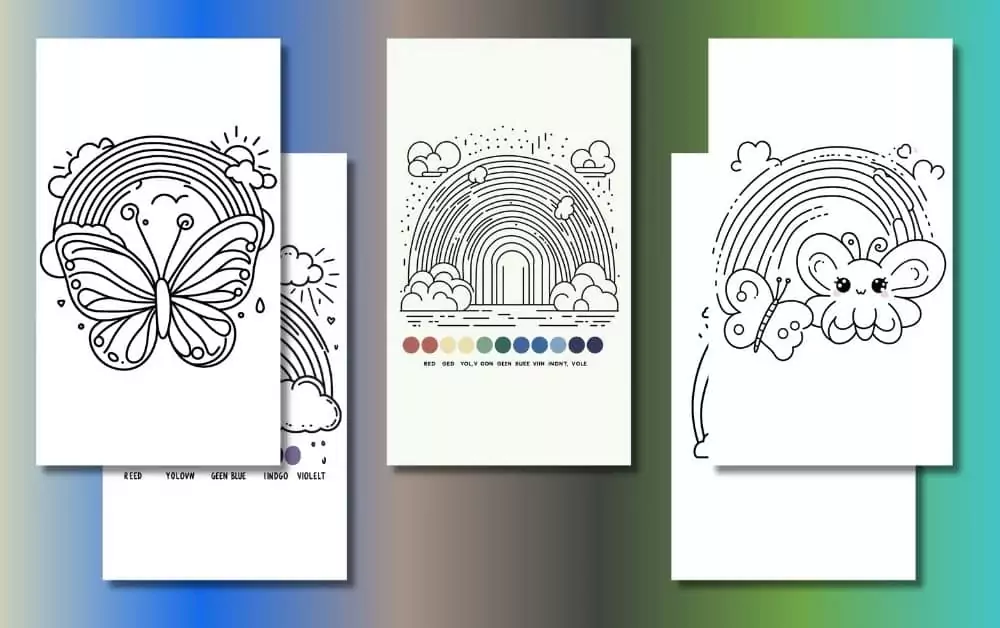 Cute Rainbow Coloring Pages For Kids [Free Printable PDFs]