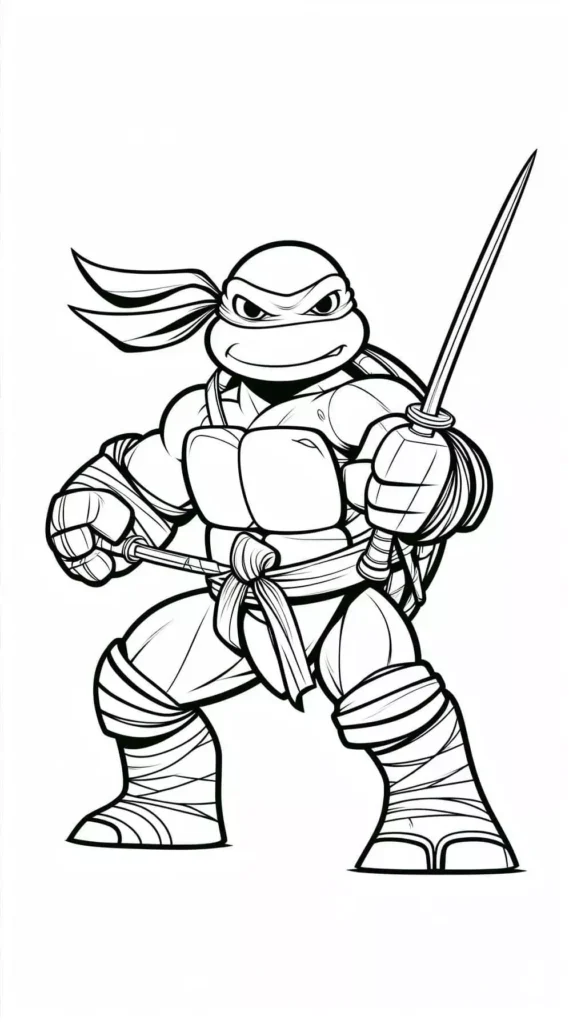 Raphael Ninja Turtle Coloring Pages