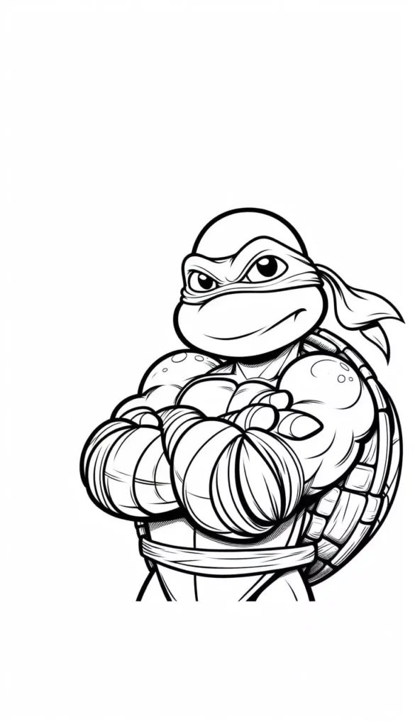  Ninja Turtle Coloring Page - Confident Pose