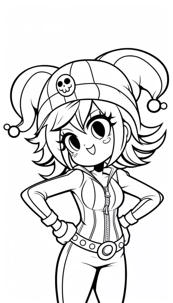 anime Kuromi girl from Sanrio Coloring Pages