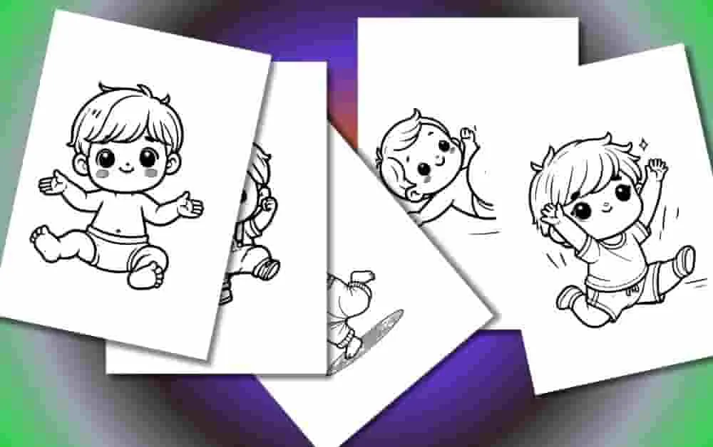 Cute Toddlers Coloring Pages For Kids [Free Printable PDFs]